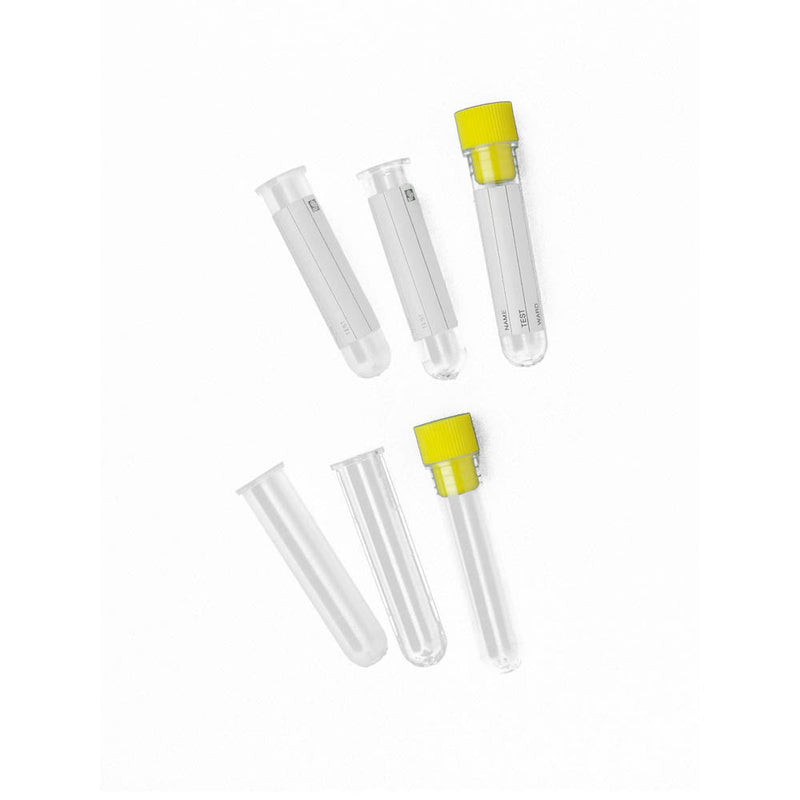 10mL Cylindrical Test Tube, 16x100mm, PS (Non-sterile, with label)